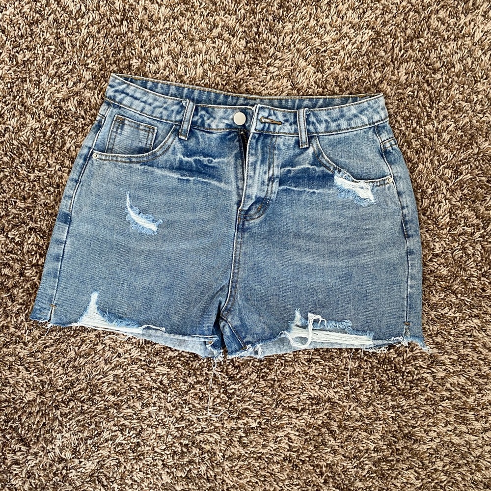 High waisted jean shorts